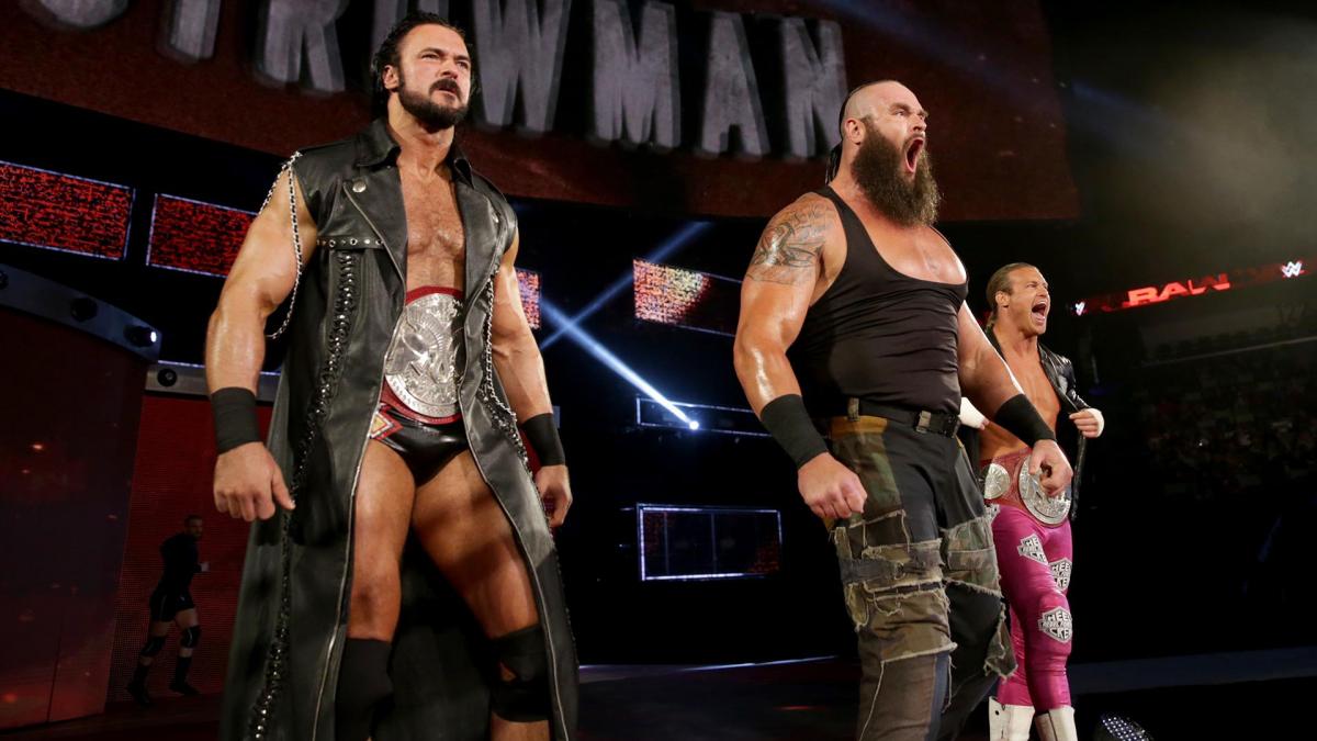 Drew McIntyre, Braun Strowman, Dolph Ziggler (source: WWE)