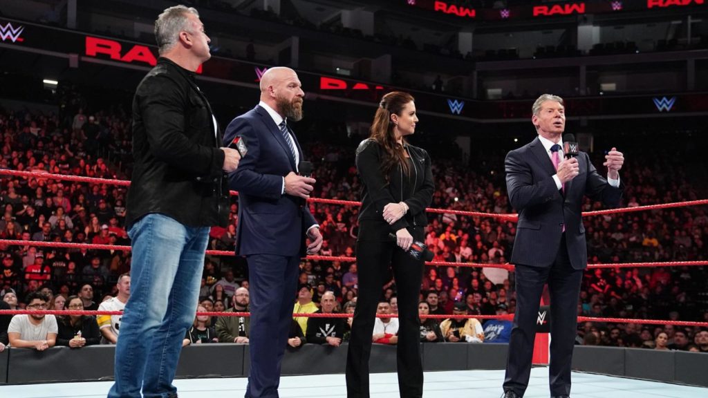 Shane McMahon, Triple H, Stephanie McMahon, Vince McMahon (source: WWE)