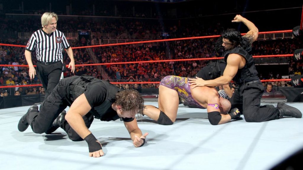 Dean Ambrose, Ryback, Roman Reigns (source: WWE)