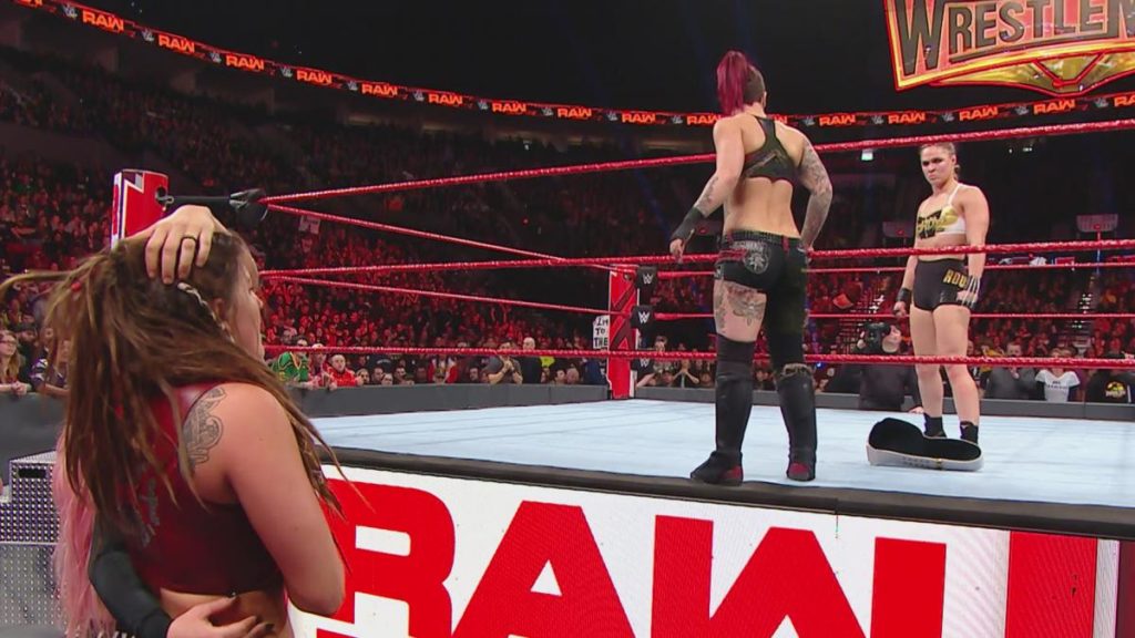 Sarah Logan, Ruby Riott, Ronda Rousey (source: WWE)