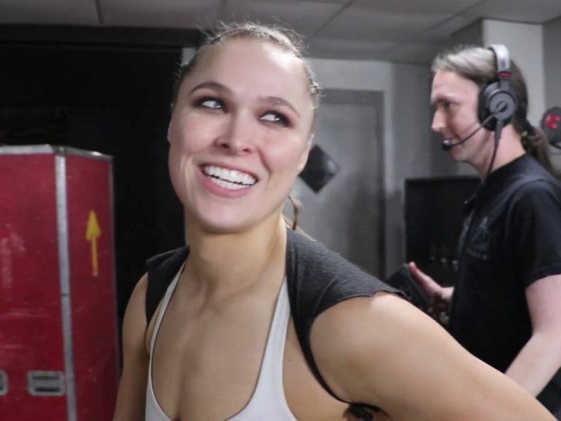 Ronda Rousey backstage at WWE