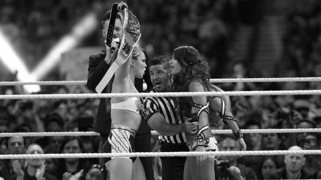 Ronda Rousey, Sasha Banks (source: WWE)