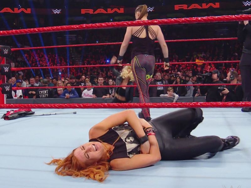 Ronda Rousey and Becky Lynch on WWE RAW
