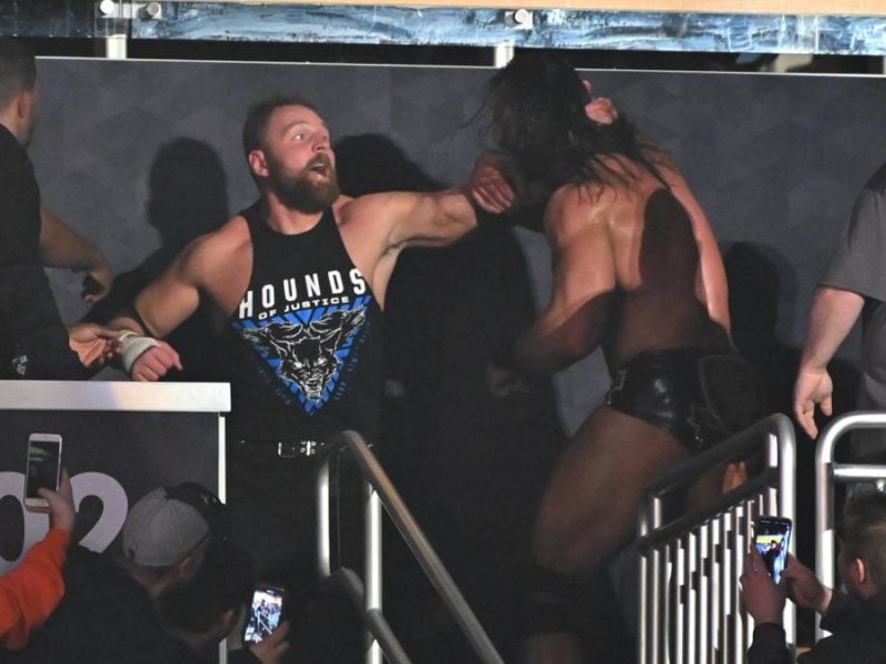 Dean Ambrose and Drew McIntyre at WWE Fastlane