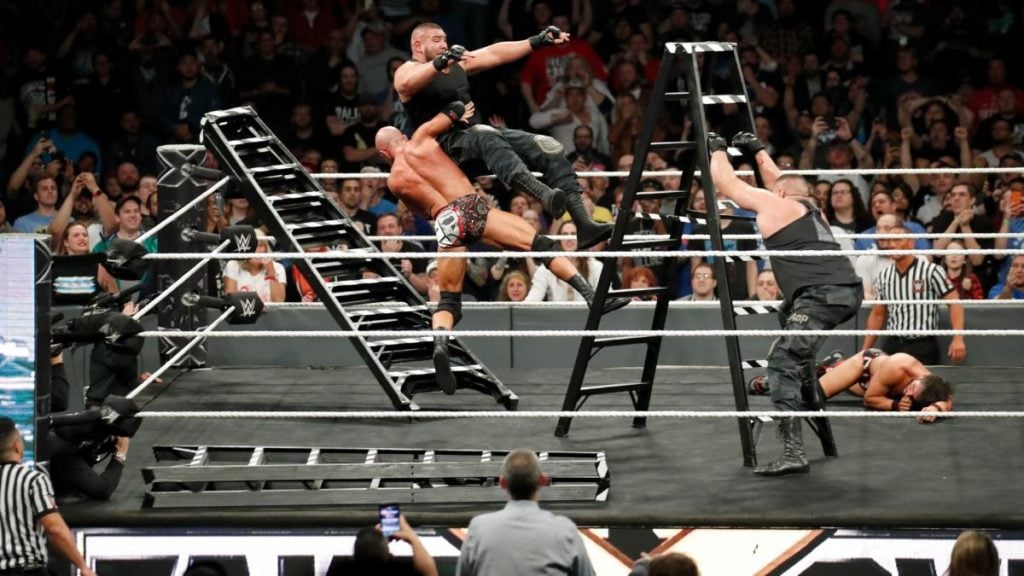 DIY and Authors of Pain met at NXT TakeOver: Chicago in a highly memorable ladder match, but what happened after it was even more newsworthy. (source: WWE)