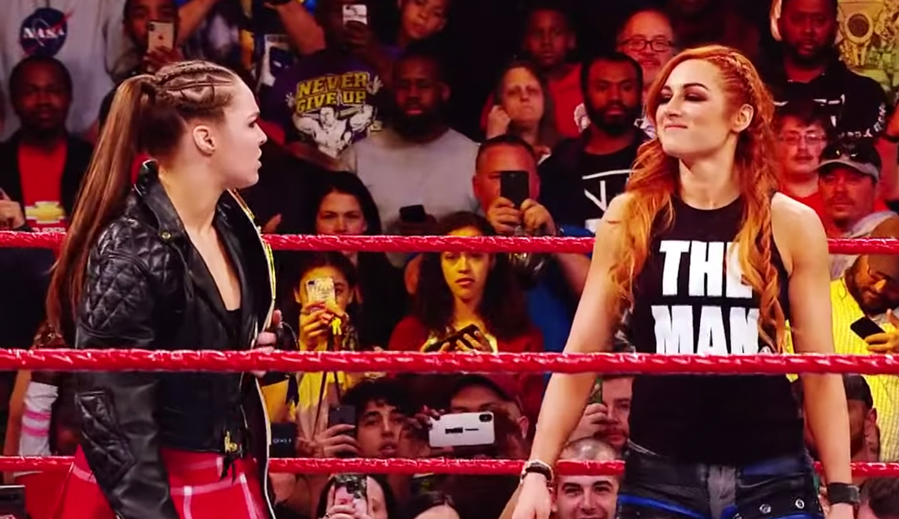 Ronda Rousey and Becky Lynch on RAW