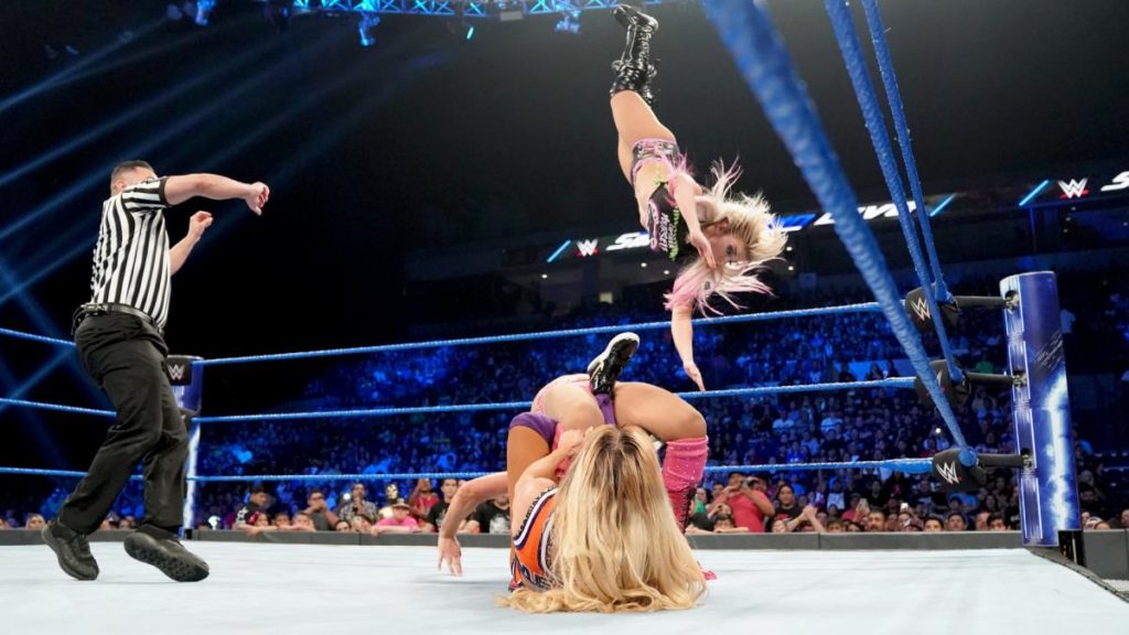Carmella, Charlotte Flair, Alexa Bliss (source: WWEE)